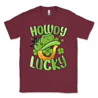 Burgundy howdy go lucky st patrics day Classic Tee - MaliasSmallBusiness