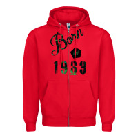 Red Born In 1963 Zipper Hoodie - Bettercallsaul