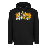 Black 2024 skeleton middle finger new year Heavyweight Hoodie - CowGirlArtShop