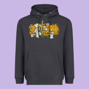 2024 Skeleton Middle Finger New Year Heavyweight Hoodie Designed By Cowgirlartshop