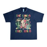 Navy she kinda buck wild Urban Heavy Tee - MaliasSmallBusiness