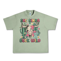 Oil Green she kinda buck wild Urban Heavy Tee - MaliasSmallBusiness