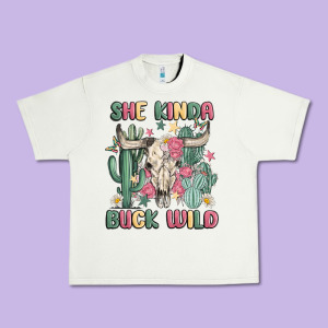 She Kinda Buck Wild Urban Heavy Tee Designed By Maliassmallbusiness