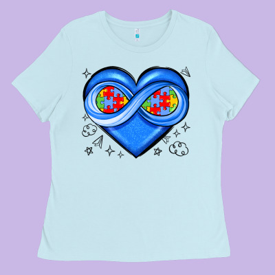 Infinity Heart Autism Awareness Ladies Tee Designed By Jahusdesignshop