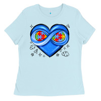 Baby Blue infinity heart autism awareness Ladies Tee - JahusDesignShop