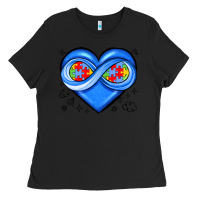Black infinity heart autism awareness Ladies Tee - JahusDesignShop