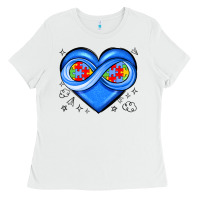 White infinity heart autism awareness Ladies Tee - JahusDesignShop