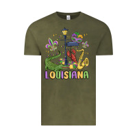 Vintage Olive louisiana mardi gras Vintage Tee - MaliasSmallBusiness