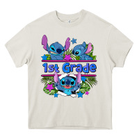 Cream preview flower stitch 1st grade Heavy Core Tee - AdoDesignShop