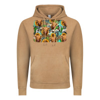 Vintage Camel highland cow western background Vintage Hoodie - Jasminsmagicworld