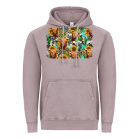 Vintage Zinc highland cow western background Vintage Hoodie - Jasminsmagicworld