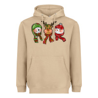 Mushroom christmas reindeer polar bear snowman Heavyweight Hoodie - CowGirlArtShop