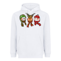 White christmas reindeer polar bear snowman Heavyweight Hoodie - CowGirlArtShop