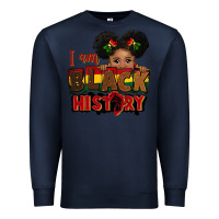 Navy i am black history black girl peekaboo juneteenth Premium Sweatshirt - CowGirlArtShop