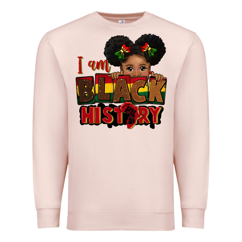 I Am Black History Black Girl Peekaboo Juneteenth Premium Sweatshirt by CowGirlArtShop | Teevron