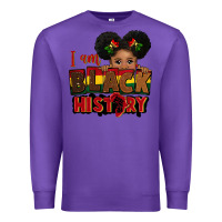 Purple i am black history black girl peekaboo juneteenth Premium Sweatshirt - CowGirlArtShop