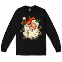 Black Christmas Santa Long Sleeve Tee - MaliasSmallBusiness
