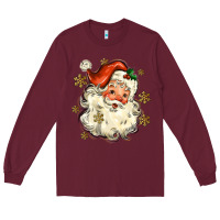 Burgundy Christmas Santa Long Sleeve Tee - MaliasSmallBusiness