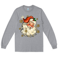 Heather Grey Christmas Santa Long Sleeve Tee - MaliasSmallBusiness