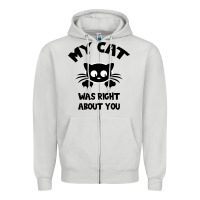 Dove Grey My Cat Was Right About You Zipper Hoodie - Bettercallsaul