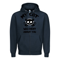 Navy My Cat Was Right About You Zipper Hoodie - Bettercallsaul