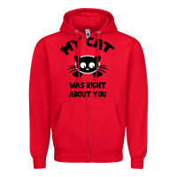Red My Cat Was Right About You Zipper Hoodie - Bettercallsaul