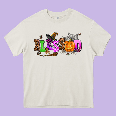 Halloween Blessed Heavy Core Tee Designed By Adodesignshop