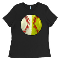 Black half baseball softball Ladies Tee - JahusDesignShop
