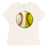 Bone half baseball softball Ladies Tee - JahusDesignShop