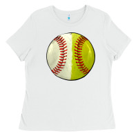 White half baseball softball Ladies Tee - JahusDesignShop
