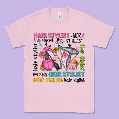 Hair Stylist Typography Classic Tee Designed By Maliassmallbusiness
