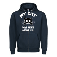 Navy My Cat Was Right About You Zipper Hoodie - Bettercallsaul