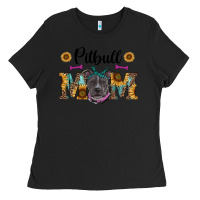 Black western pitbull mom Ladies Tee - RanaPortraitStore