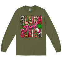 Army Green Sleigh girl sleigh Long Sleeve Tee - NancyCooperArtShop
