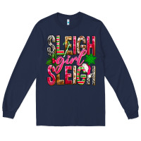 Navy Sleigh girl sleigh Long Sleeve Tee - NancyCooperArtShop
