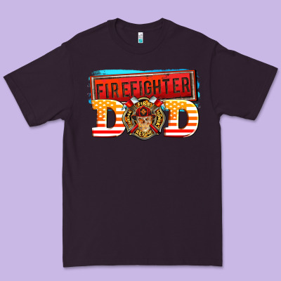 Firefighter Dad Premium Tee Designed By Adodesignshop