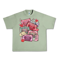 Oil Green valentines day cassette tapes Urban Heavy Tee - MaliasSmallBusiness