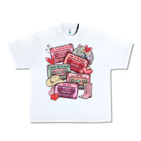 White valentines day cassette tapes Urban Heavy Tee - MaliasSmallBusiness