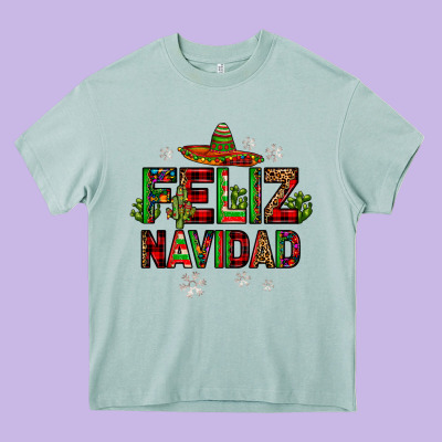 Feliz Navidad Heavy Core Tee Designed By Jahusdesignshop
