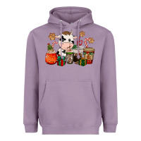 Lavender cow coffee cups christmas Heavyweight Hoodie - CowGirlArtShop