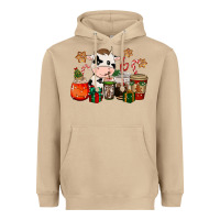 Mushroom cow coffee cups christmas Heavyweight Hoodie - CowGirlArtShop