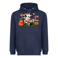 Navy cow coffee cups christmas Heavyweight Hoodie - CowGirlArtShop