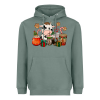 Sage cow coffee cups christmas Heavyweight Hoodie - CowGirlArtShop