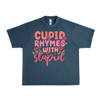 Midnight Navy cupid rhymes with stupid Urban Heavy Tee - MaliasSmallBusiness