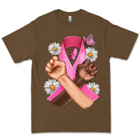 Breast Cancer Fist Daisy Butterfly Premium Tee | Teevron