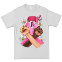 Dove Grey Breast Cancer Fist Daisy Butterfly Premium Tee - Artiststas