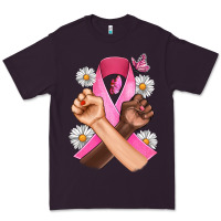 Plum Breast Cancer Fist Daisy Butterfly Premium Tee - Artiststas