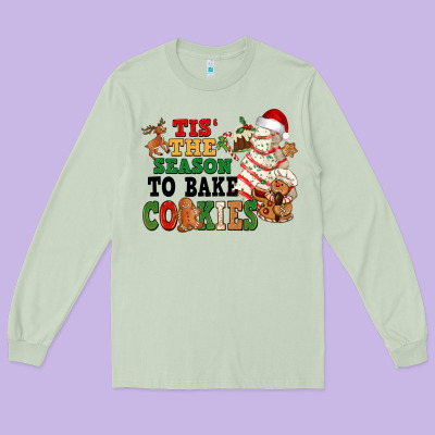 Tis' The Season To Bake Cookies Long Sleeve Tee Designed By Nancycooperartshop