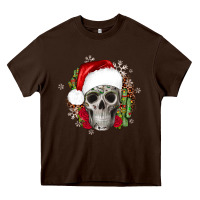 Chocolate Brown skull Christmas cactus Heavy Core Tee - JahusDesignShop