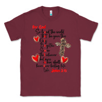 Burgundy for god so loved the world Classic Tee - MaliasSmallBusiness